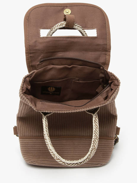 Backpack Le voyage en panier Brown velours AHP241 other view 3