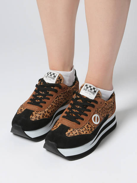 Platform Sneakers Flex M Jogger In Leather No name Brown women IMHP01KC other view 1