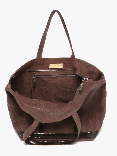 Zipped Linen Tote Bag Le Cabas Sequins Vanessa bruno Brown cabas lin 31V40409 other view 3