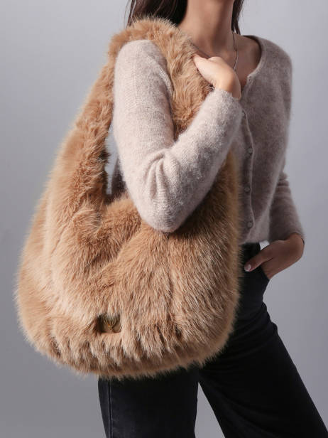 Shoulder Bag Doudou Fur Le voyage en panier Brown doudou AHP262 other view 1