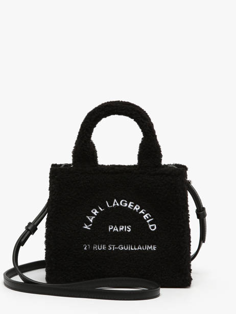 Rue St Guillaume Shearling Mini Tote Karl lagerfeld Black rsg A4W50016