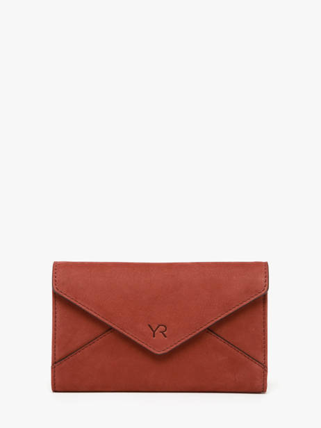 Wallet Leather Yves renard Orange nubuck 26683