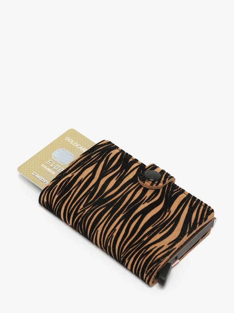 Leather Zebra Mini Wallet Secrid Beige animal MZE other view 2