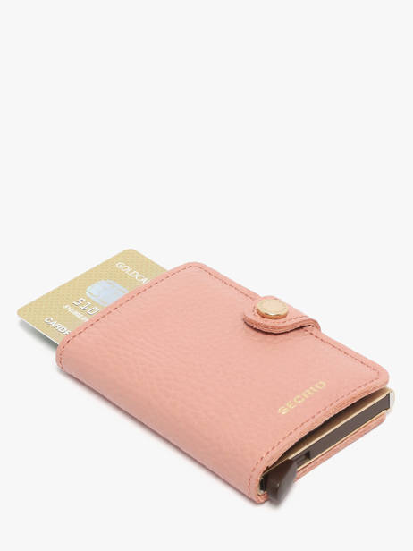 Card Holder Leather Secrid Pink pebble MPE other view 2