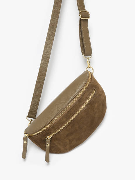 Sac Banane Milano Marron velvet caviar VC24111 vue secondaire 2