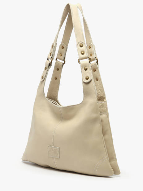 Sac Porté épaule Seam Cuir Basilic pepper Beige seam BSEA05 vue secondaire 2