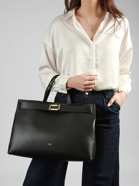 Sac Carryall L Angèle Cuir Lancel Noir angele A14018 vue secondaire 1