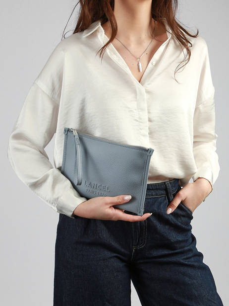 Pochette Zippée Jour Cuir Lancel Bleu jour A13174 vue secondaire 1