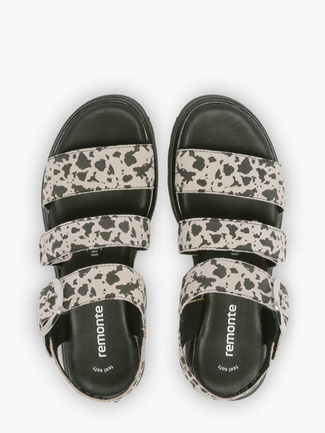 Sandales En Cuir Remonte Beige women 60 vue secondaire 3