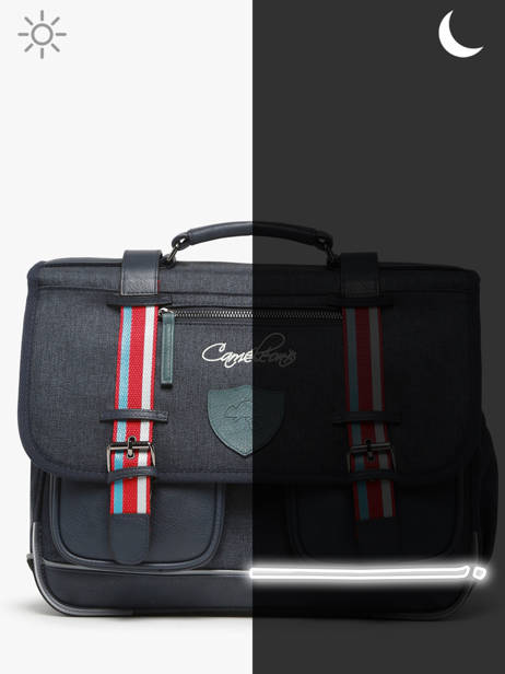 Cartable 2 Compartiments Cameleon Bleu vintage urban PBVBCA35 vue secondaire 7