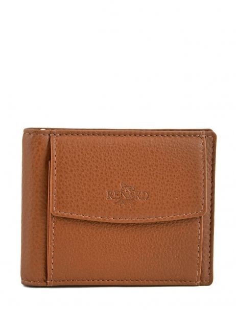 Wallet Leather Yves renard Brown foulonne 23014