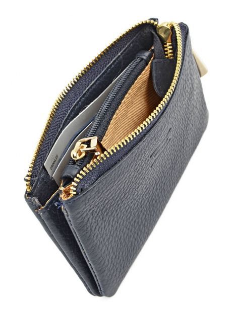 Porte-monnaie Caviar Cuir Crinkles Bleu caviar 14538 vue secondaire 1