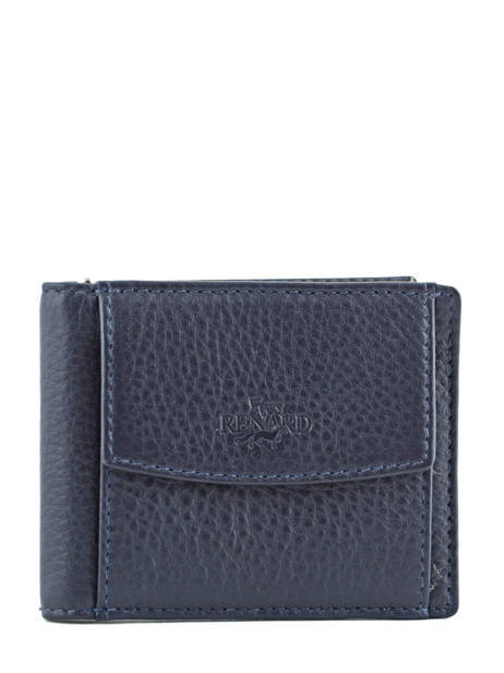 Wallet Leather Yves renard Blue foulonne 23014