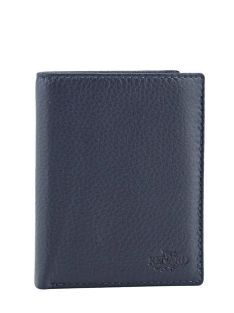 Wallet Leather Yves renard Blue foulonne 23426