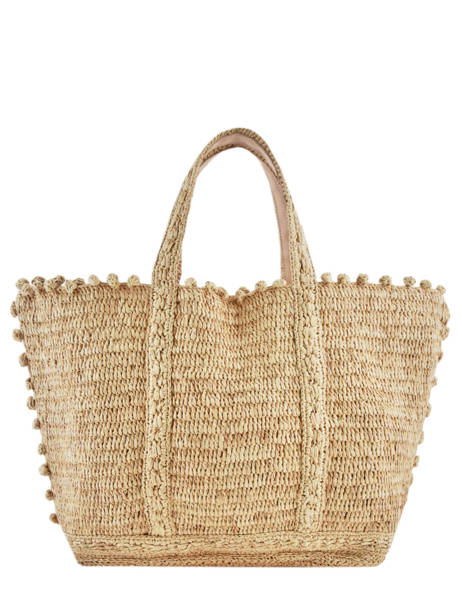 Raffia Shoulder Bag Le Cabas Pompoms Vanessa bruno Beige cabas raphia 75V40414