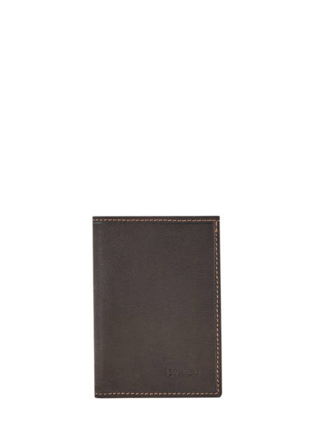 Leather Wallet Oil Etrier Brown oil EOIL942