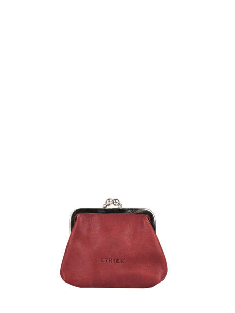 Leather Coin Purse Etincelle Nubuck Etrier Red etincelle nubuck EETN654