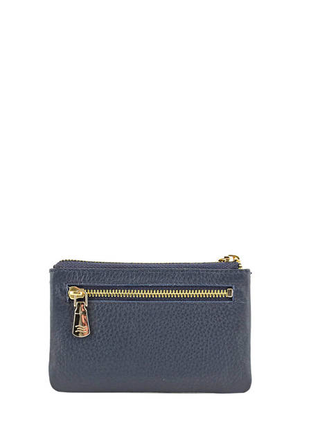 Porte-monnaie Caviar Cuir Crinkles Bleu caviar 14538 vue secondaire 2