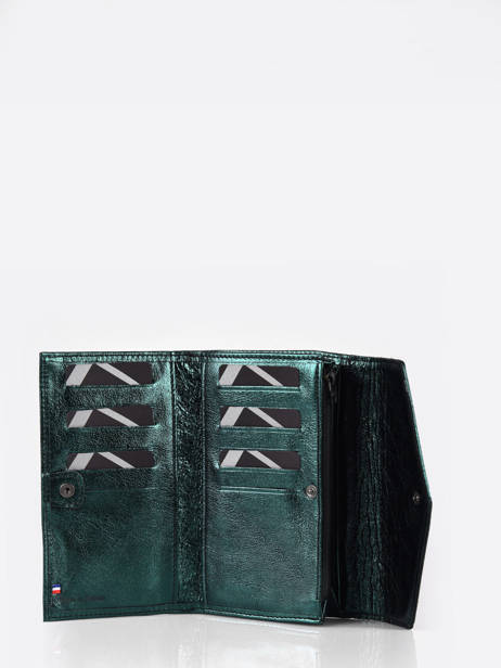 Leather Etincelle Irisée Wallet Etrier Green etincelle irisee EETI701 other view 1