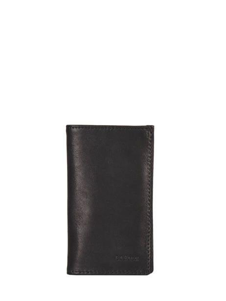 Leather Oil Cardholder Etrier Black oil EOIL06B