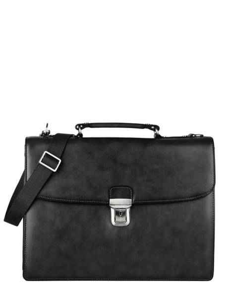 Leather Crosta Briefcase 2 Compartments Etrier Black crosta ECRO8012