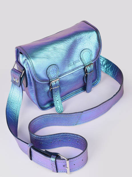 Leather La Sacoche Scarabee Crossbody Bag Paul marius Blue scarabee SACOSSCA other view 2