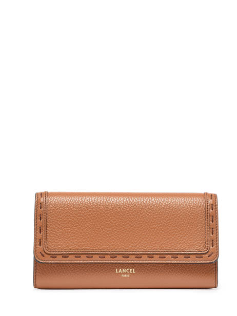 Portefeuille Cuir Lancel Marron premier flirt A10525