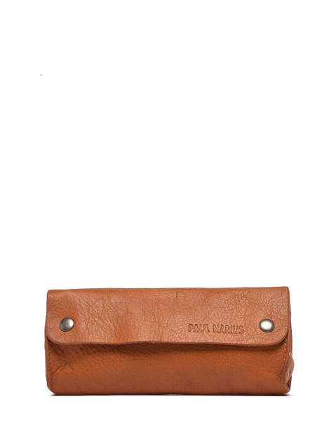 Pouch Leather Paul marius Brown vintage TROUSSE