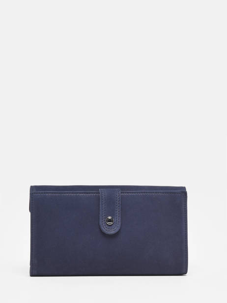 Continental Wallet Leather Etrier Blue etincelle nubuck EETN904 other view 3