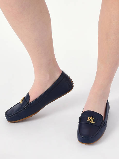 Moccasins Barnsbury In Leather Lauren ralph lauren Blue women 85284707 other view 2